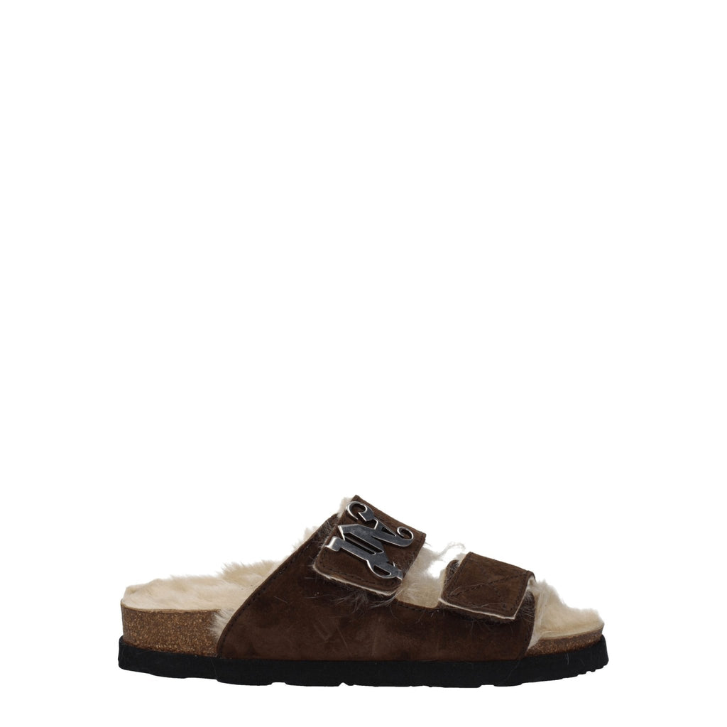 Palm Angels Brown Leather Slipper - Beyzy Store - Palm Angels
