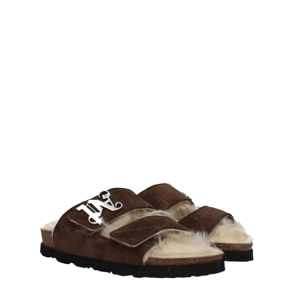 Palm Angels Brown Leather Slipper - Beyzy Store - Palm Angels