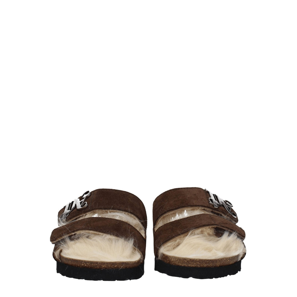 Palm Angels Brown Leather Slipper - Beyzy Store - Palm Angels