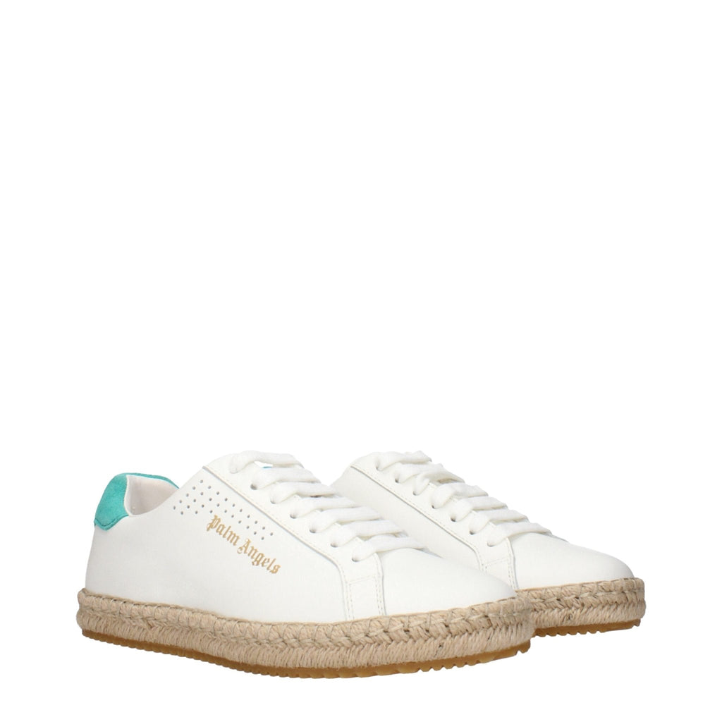 Palm Angels White Leather Low Tops - Beyzy Store - Palm Angels