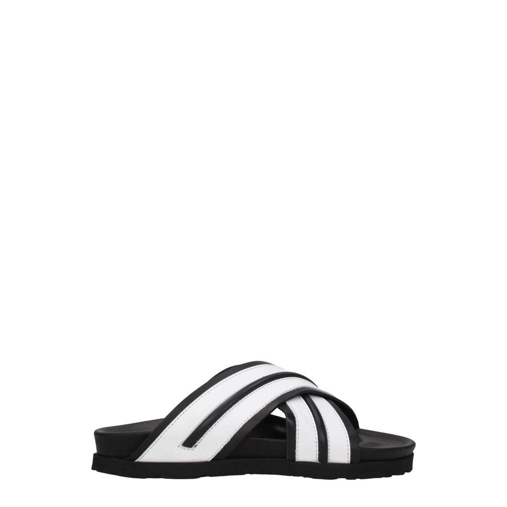 Palm Angels White Leather Slipper - Beyzy Store - Palm Angels