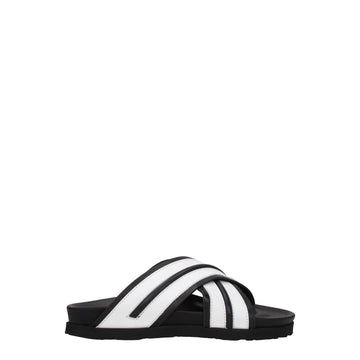 Palm Angels White Leather Slipper - Beyzy Store - Palm Angels