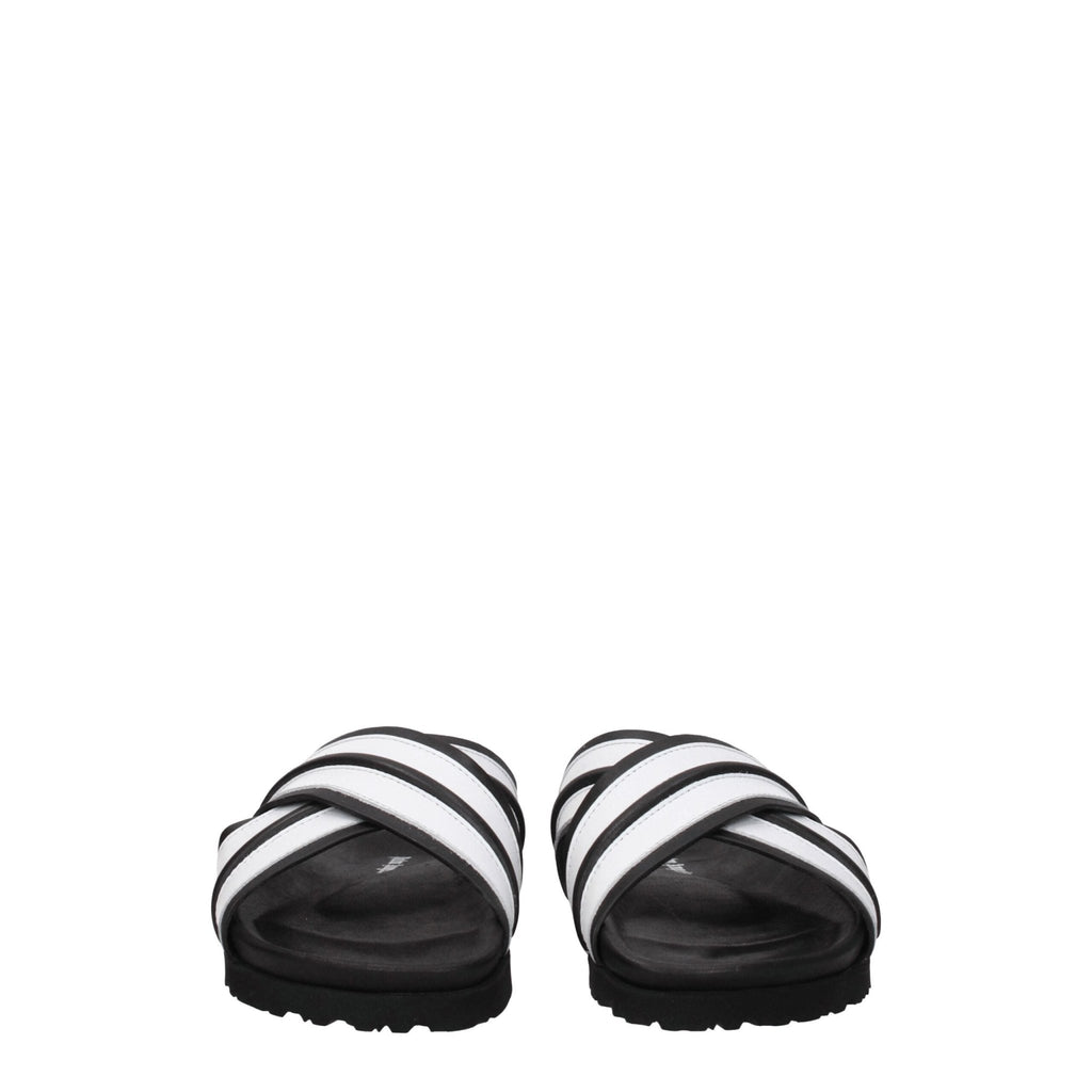 Palm Angels White Leather Slipper - Beyzy Store - Palm Angels