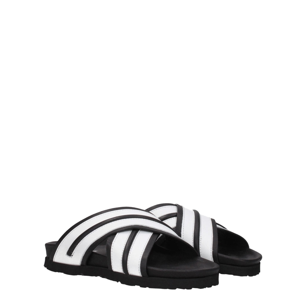 Palm Angels White Leather Slipper - Beyzy Store - Palm Angels