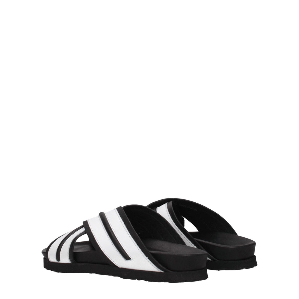 Palm Angels White Leather Slipper - Beyzy Store - Palm Angels