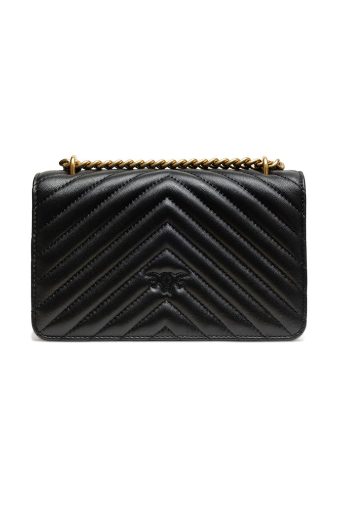 PINKO Black Leather Love One Mini Shoulder Bag - Beyzy Store - PINKO