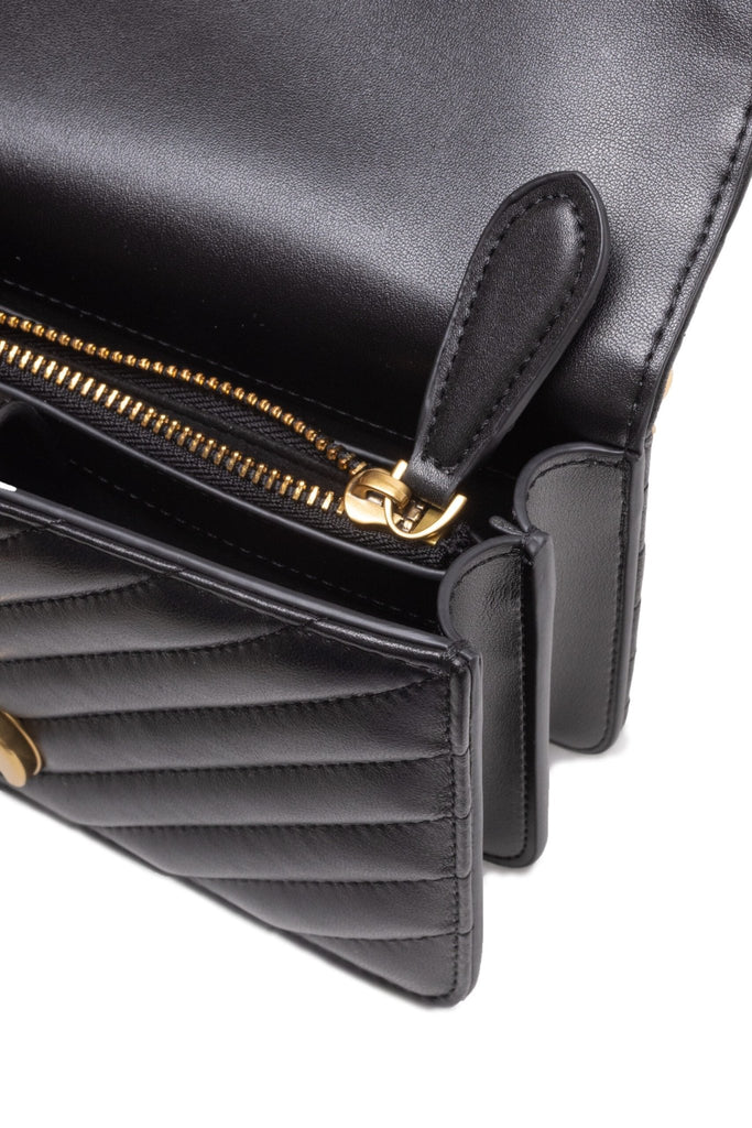 PINKO Black Leather Love One Mini Shoulder Bag - Beyzy Store - PINKO