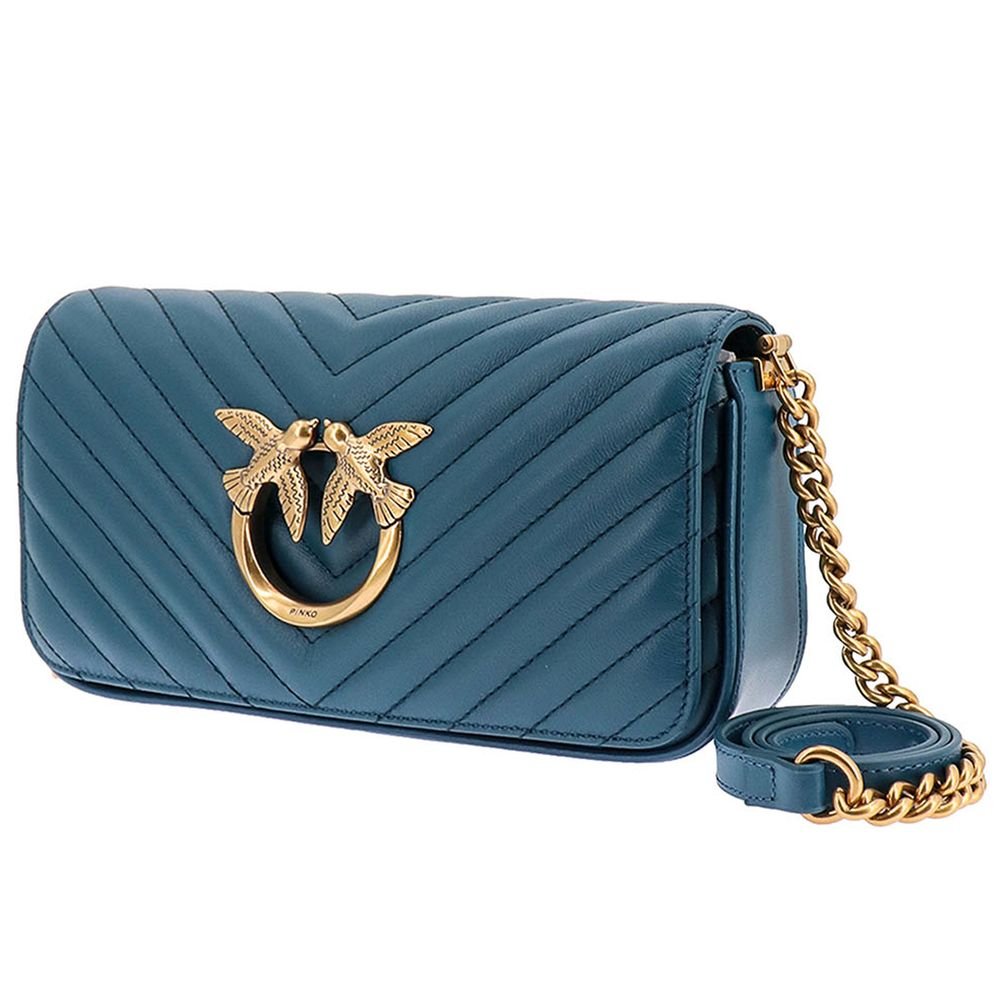 PINKO Blue Calfskin Women Crossbody Bag - Beyzy Store - PINKO