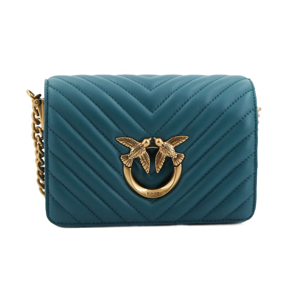PINKO Blue Calfskin Women Crossbody Bag - Beyzy Store - PINKO