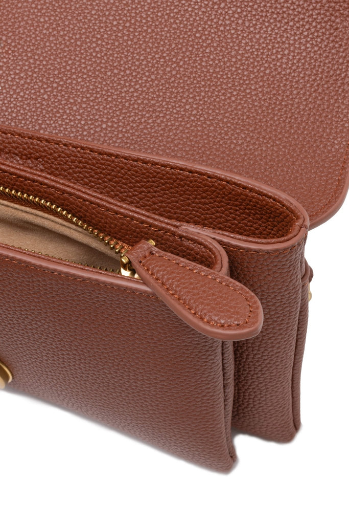 PINKO Brown Leather Love Boucle Riga Shoulder Bag - Beyzy Store - PINKO