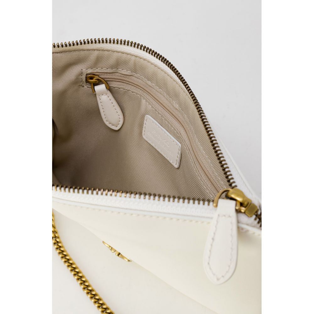 PINKO Cream Leather Clutch Bag - Beyzy Store - PINKO