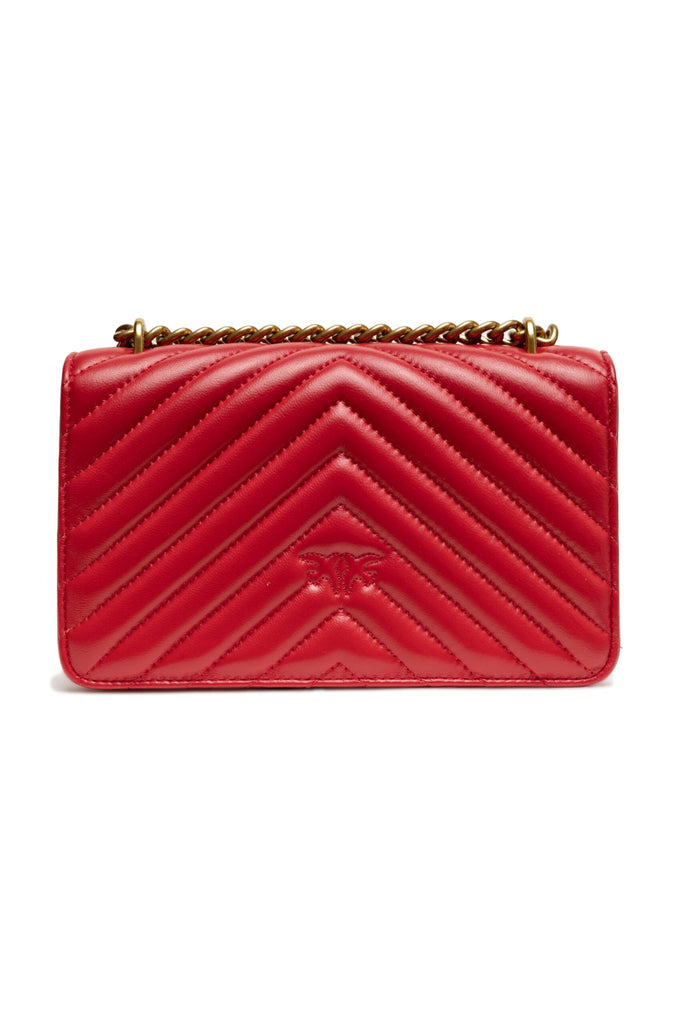 PINKO Red Leather Love One Mini Shoulder Bag - Beyzy Store - PINKO