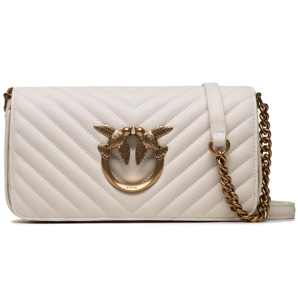 PINKO White Calfskin Women Crossbody Bag - Beyzy Store - PINKO