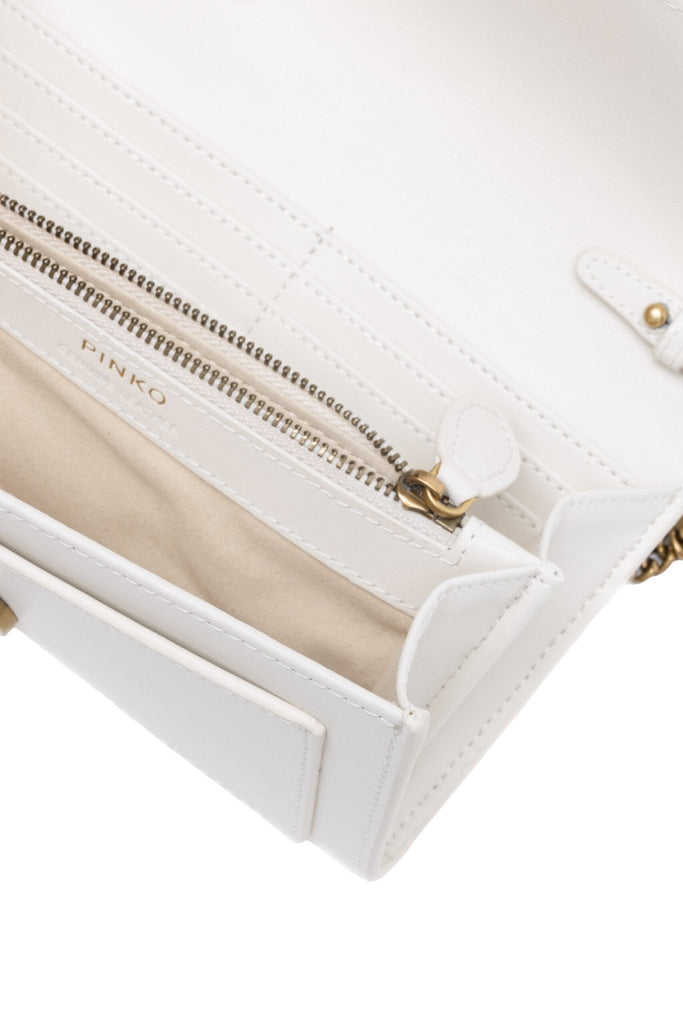 PINKO White Leather One Simply Love Mini Bag - Beyzy Store - PINKO