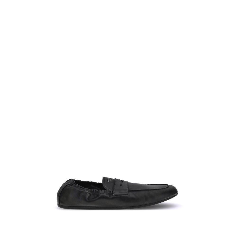 Prada Antiqued leather Shuffle Loafers - Beyzy Store - Prada