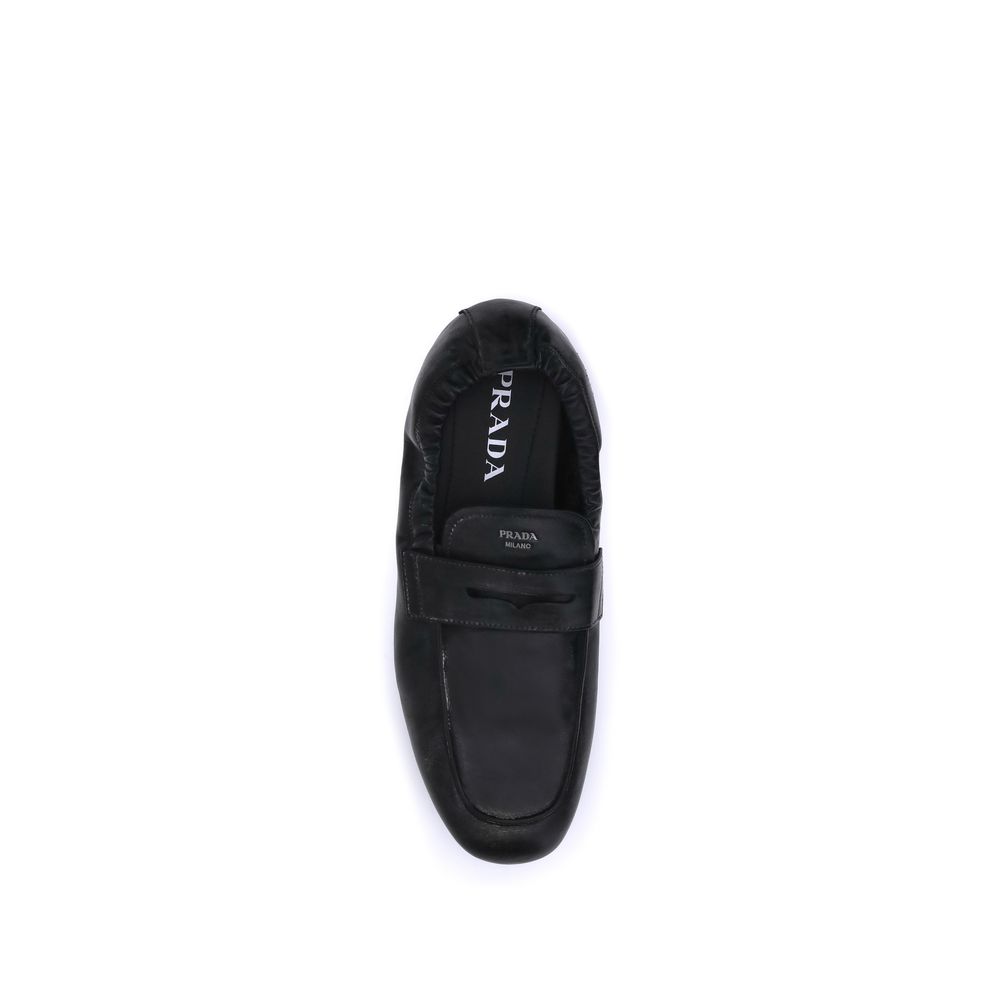 Prada Antiqued leather Shuffle Loafers - Beyzy Store - Prada