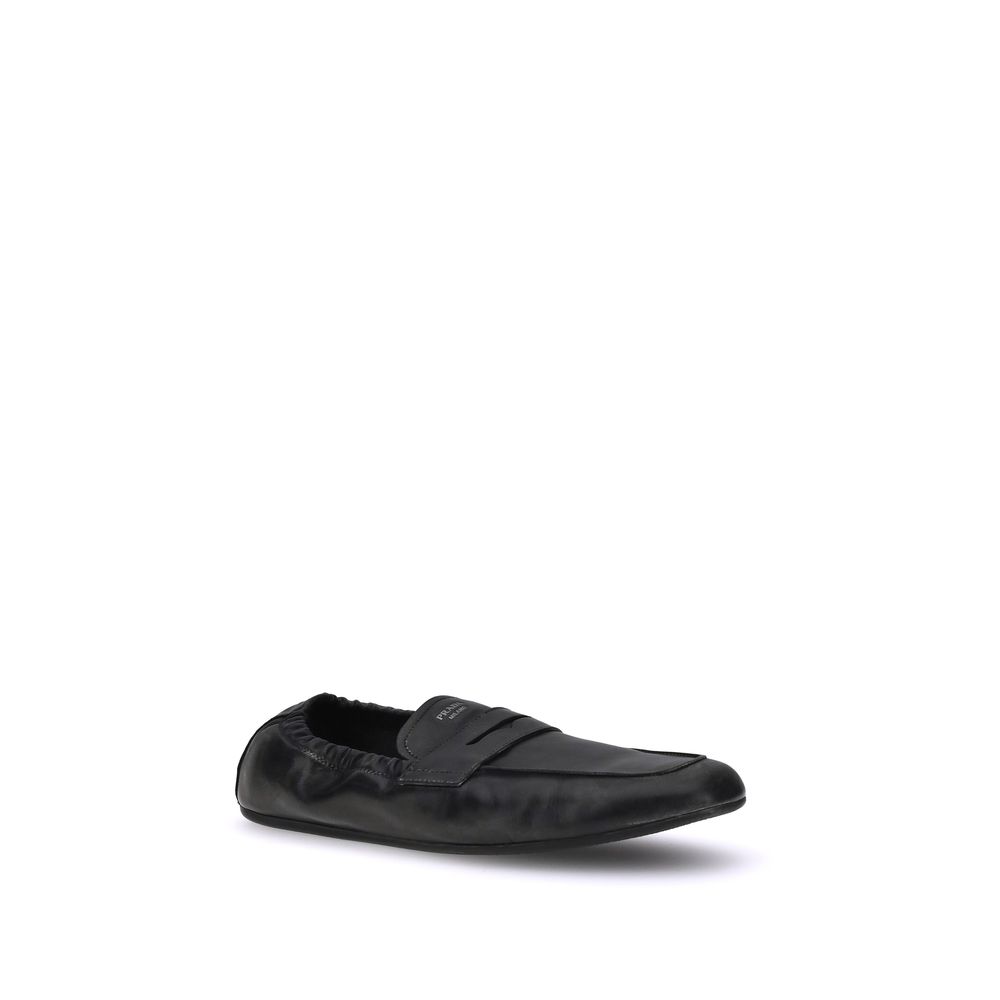 Prada Antiqued leather Shuffle Loafers - Beyzy Store - Prada