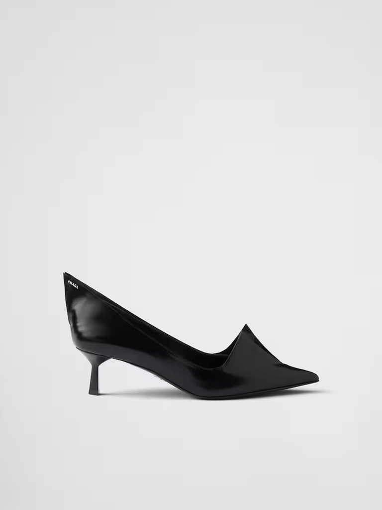 Prada Black Brushed Leather Pumps - Beyzy Store - Prada