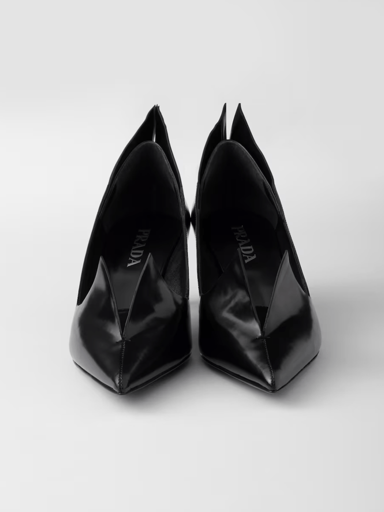 Prada Black Brushed Leather Pumps - Beyzy Store - Prada