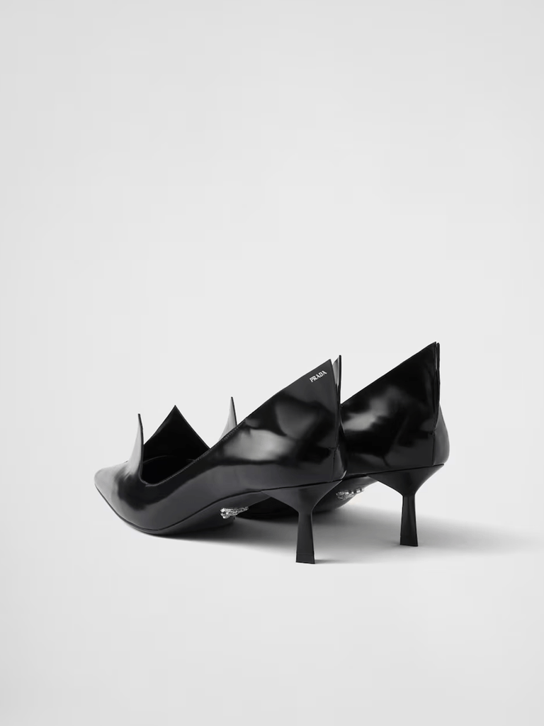 Prada Black Brushed Leather Pumps - Beyzy Store - Prada