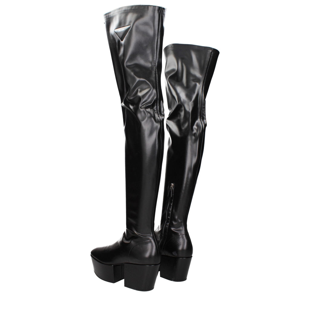 Prada Black Leather Boot - Beyzy Store - Prada