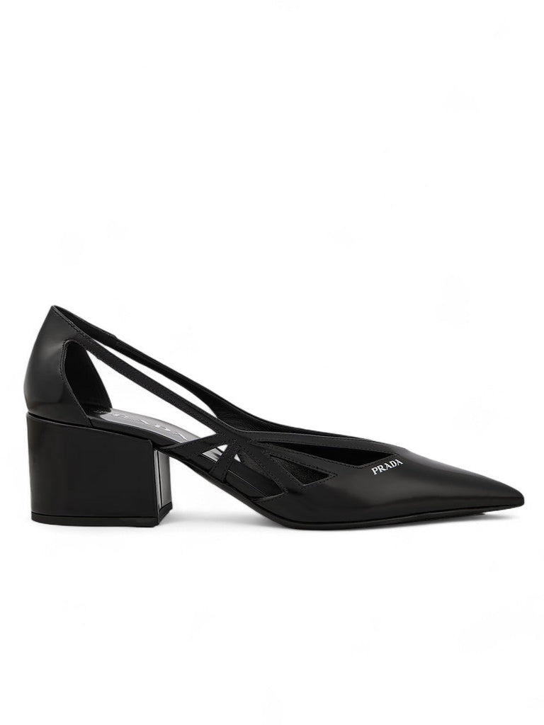 Prada Black Leather Cut - Out Pumps 55 - Beyzy Store - Prada