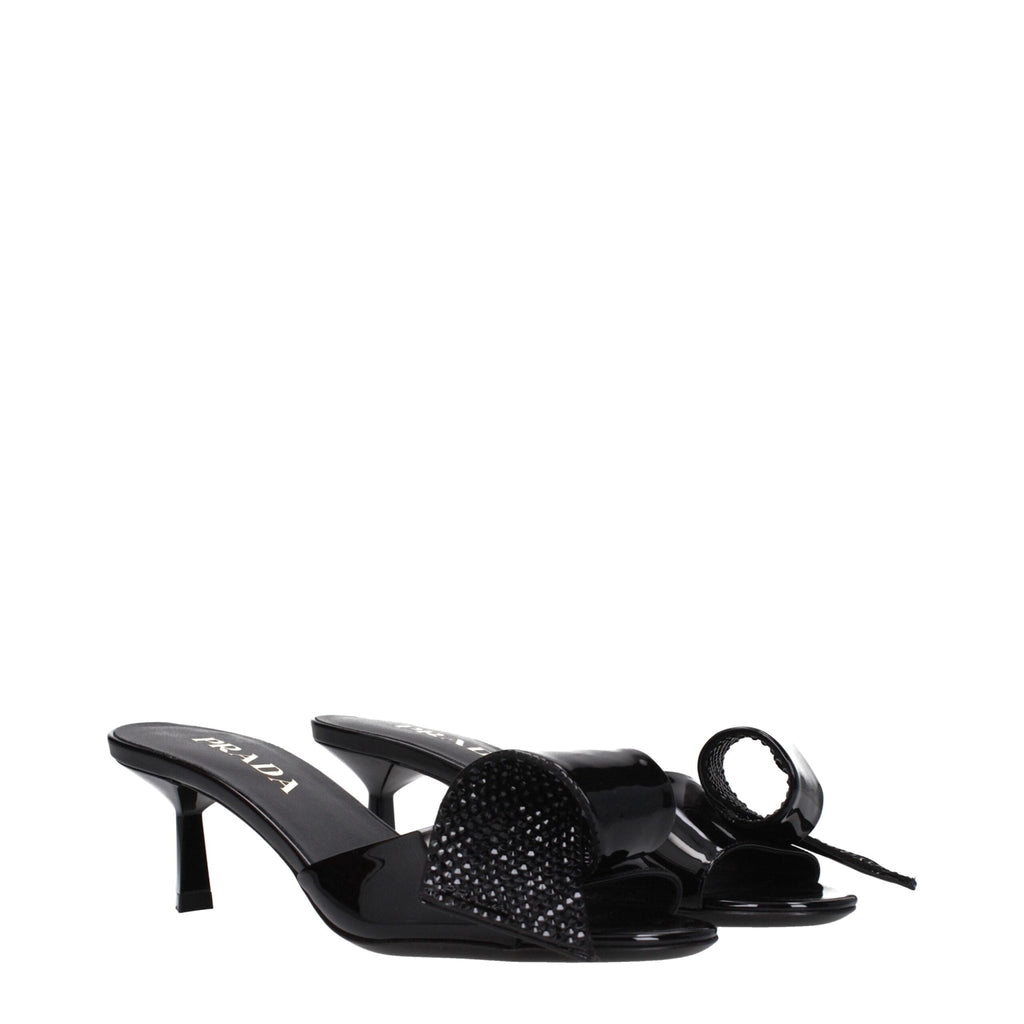 Prada Black Leather Sandal - Beyzy Store - Prada