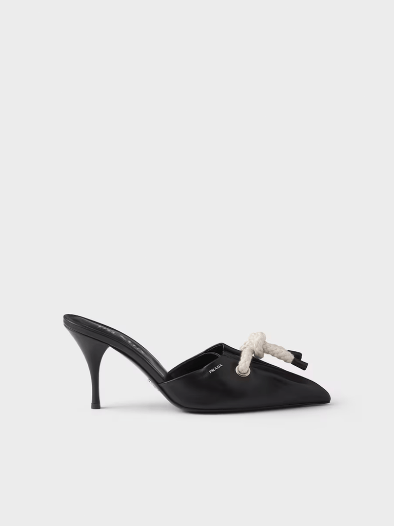 Prada Black Nappa Leather Rope Detail Sandals - Beyzy Store - Prada