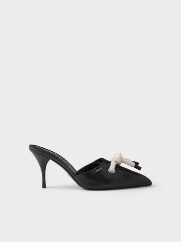 Prada Black Nappa Leather Rope Detail Sandals - Beyzy Store - Prada