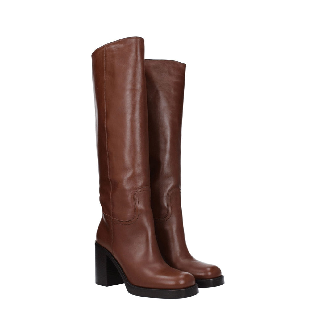 Prada Brown Leather Boot - Beyzy Store - Prada