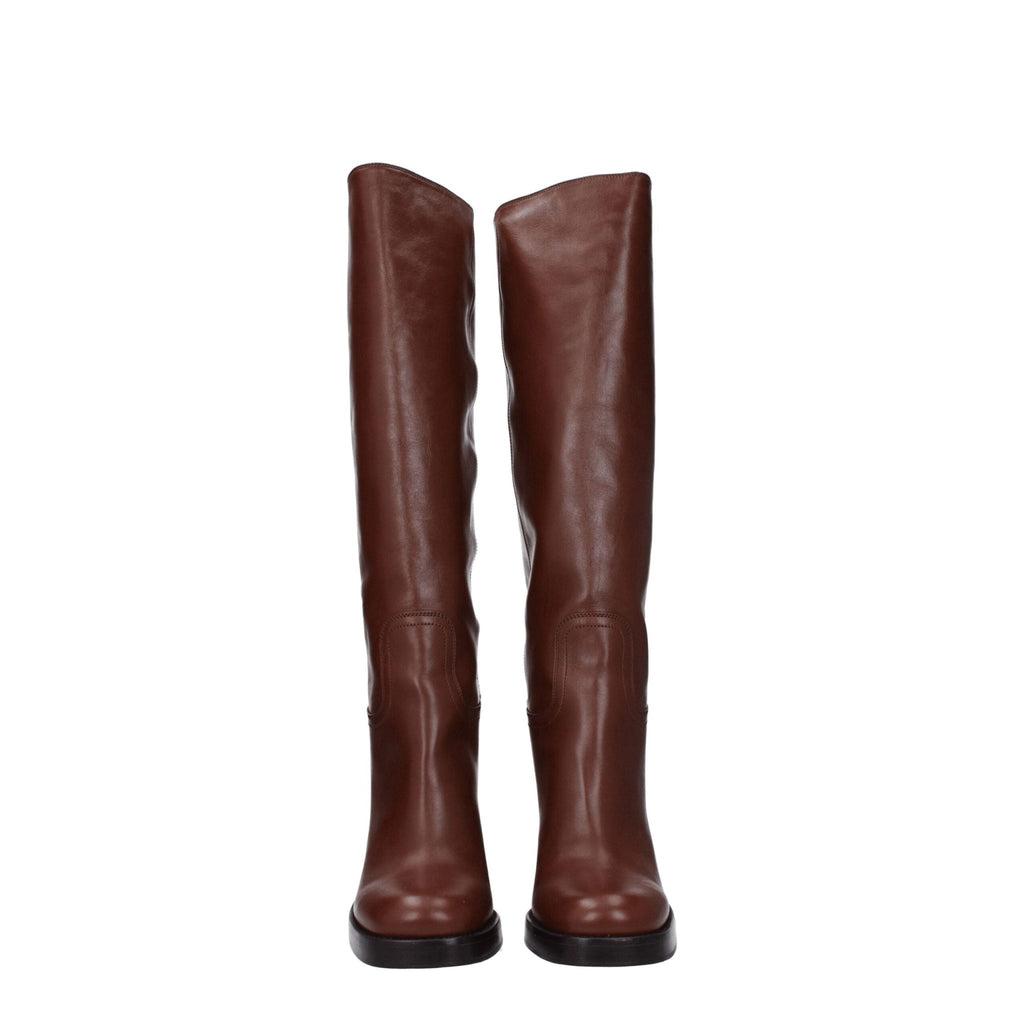 Prada Brown Leather Boot - Beyzy Store - Prada
