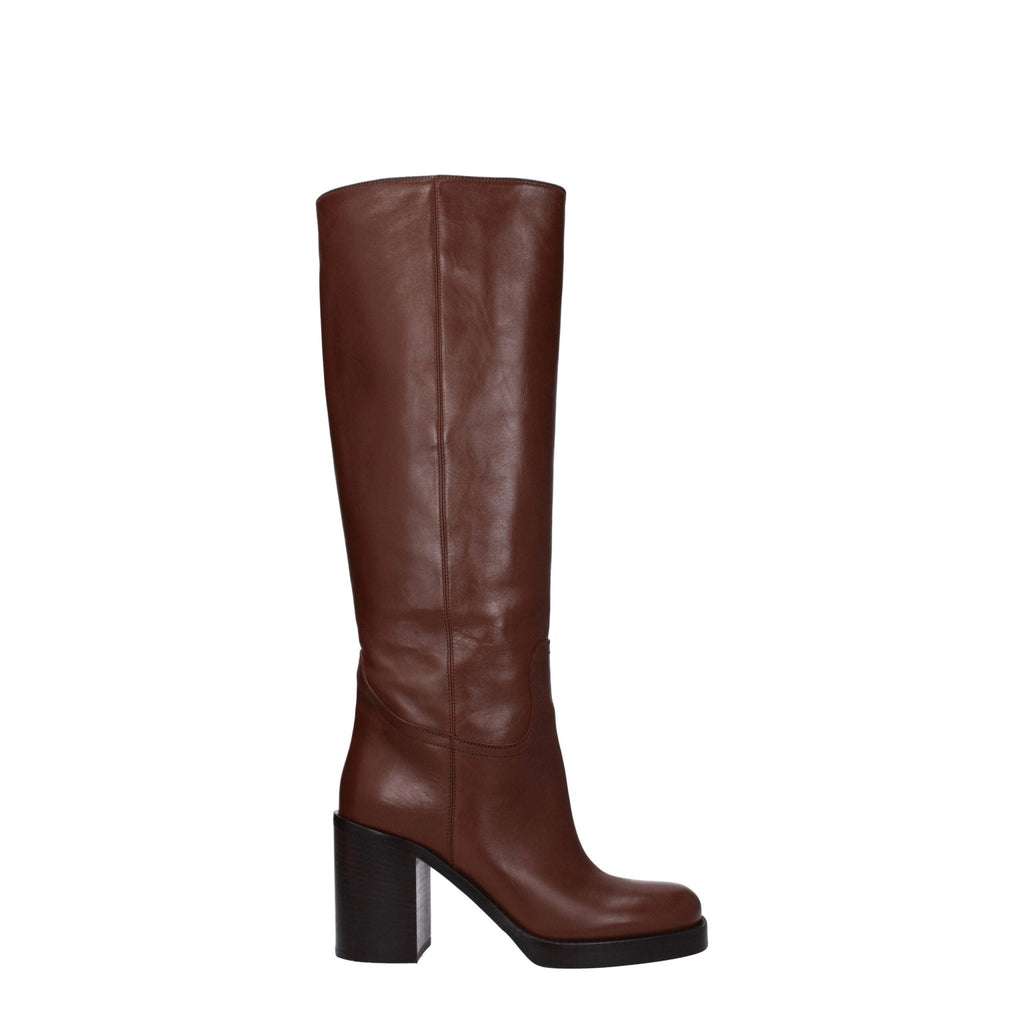 Prada Brown Leather Boot - Beyzy Store - Prada