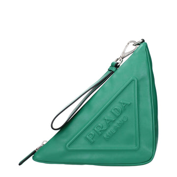 Prada Green Leather Clutch Bag - Beyzy Store - Prada
