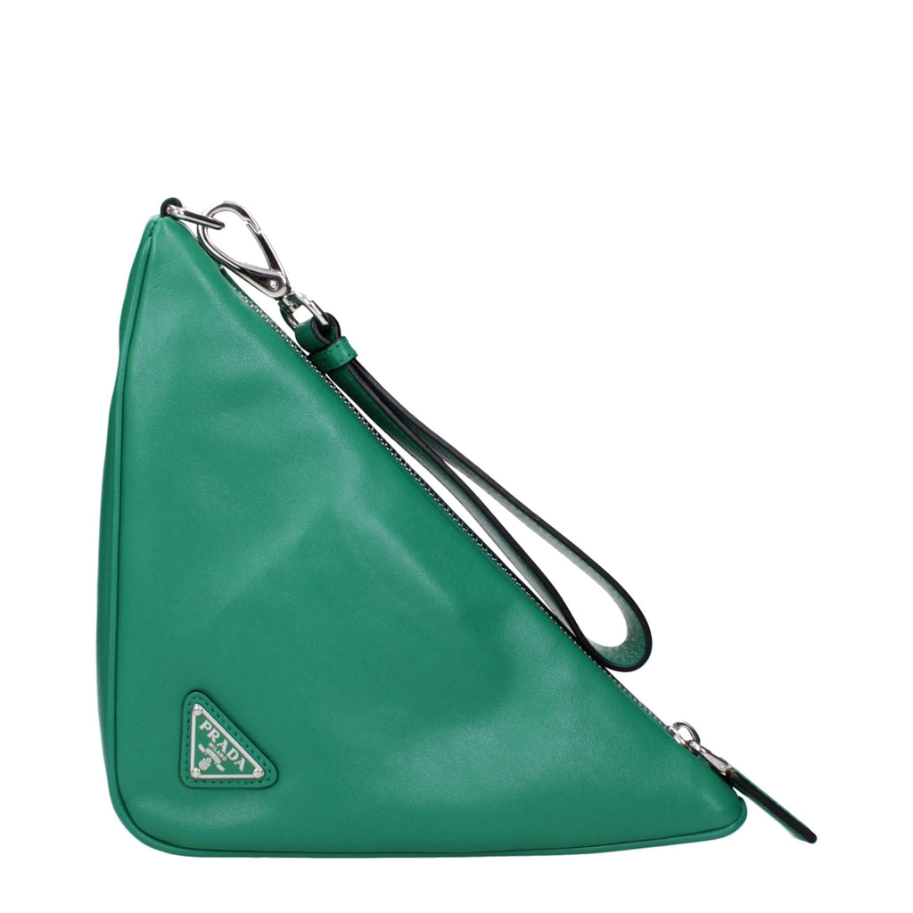 Prada Green Leather Clutch Bag - Beyzy Store - Prada