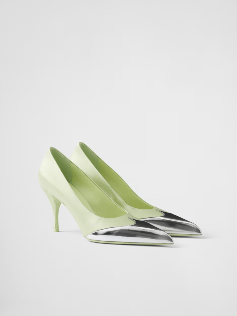Prada Satin And Metallic Leather Pumps - Beyzy Store - Prada