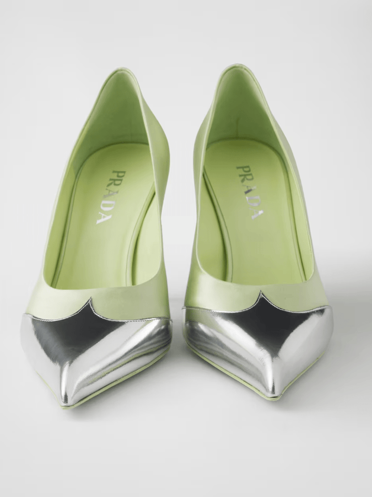 Prada Satin And Metallic Leather Pumps - Beyzy Store - Prada