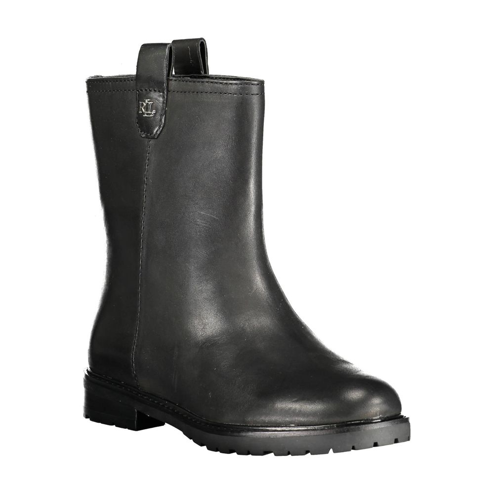 Ralph Lauren Black Leather Women Boot - Beyzy Store - Ralph Lauren