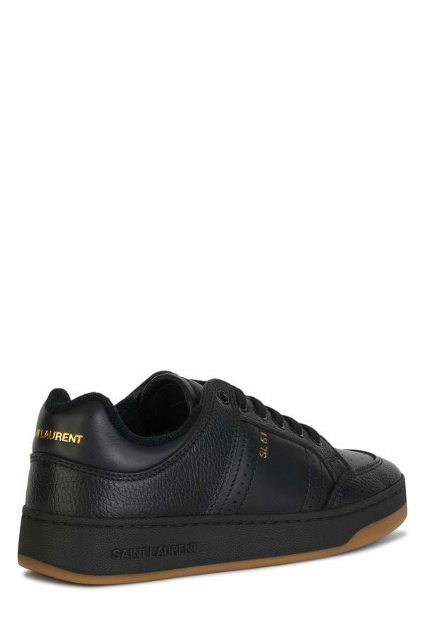 Saint Laurent Elegant Black Low - Top Leather Sneakers - Beyzy Store - Saint Laurent