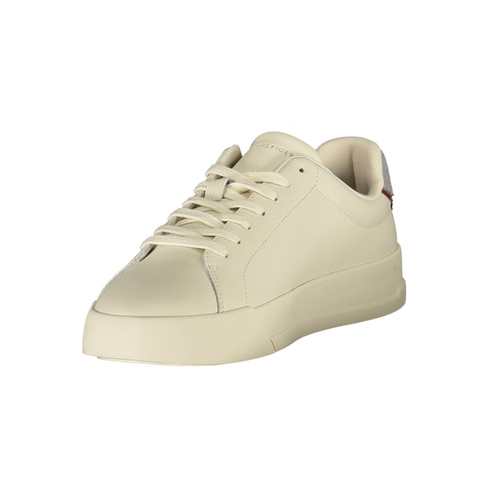 Tommy Hilfiger Beige Leather Men Sneaker - Beyzy Store - Tommy Hilfiger