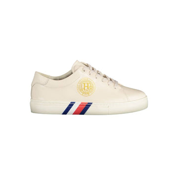 Tommy Hilfiger Beige Leather Women Sneaker - Beyzy Store - Tommy Hilfiger