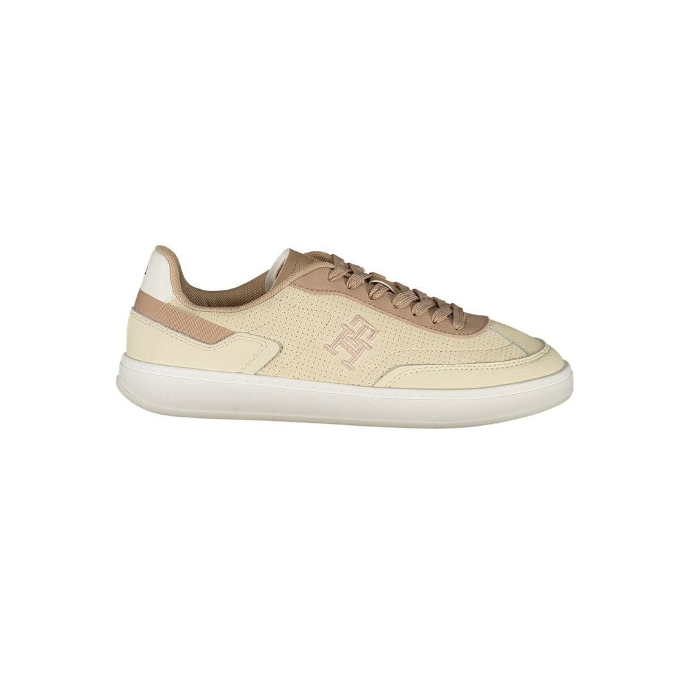Tommy Hilfiger Beige Leather Women Sneaker - Beyzy Store - Tommy Hilfiger