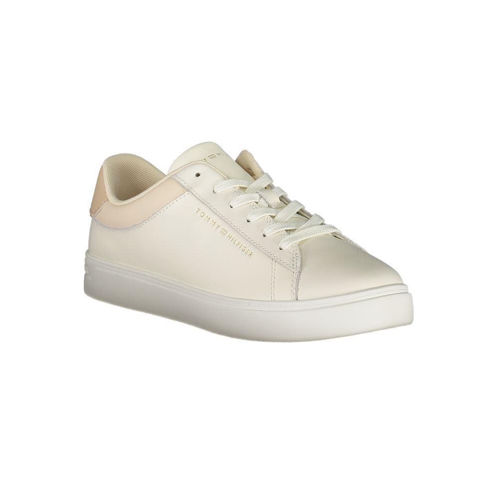 Tommy Hilfiger Beige Leather Women Sneaker - Beyzy Store - Tommy Hilfiger
