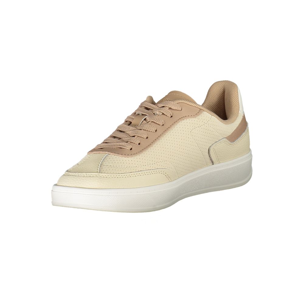 Tommy Hilfiger Beige Leather Women Sneaker - Beyzy Store - Tommy Hilfiger
