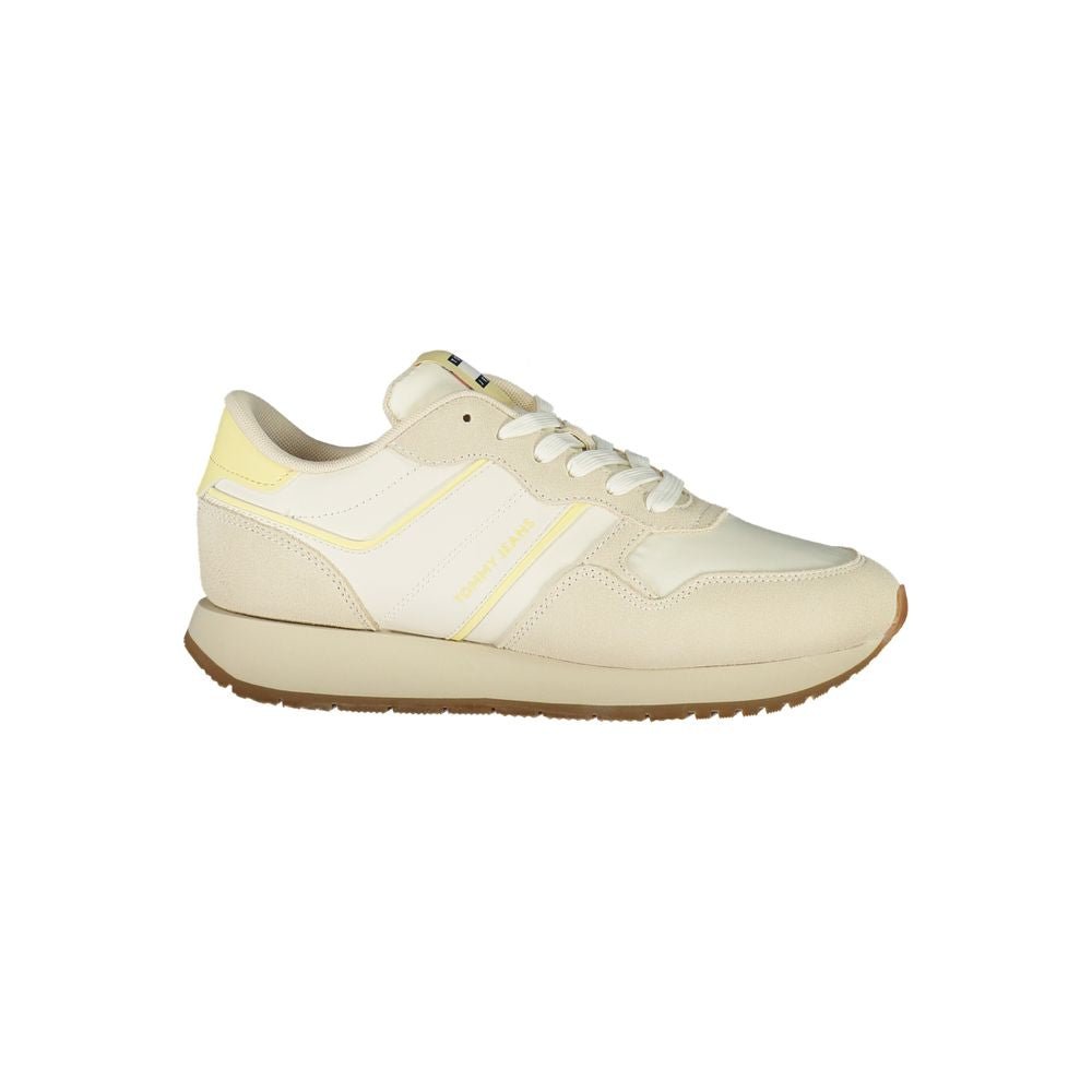 Tommy Hilfiger Beige Leather Women Sneaker - Beyzy Store - Tommy Hilfiger