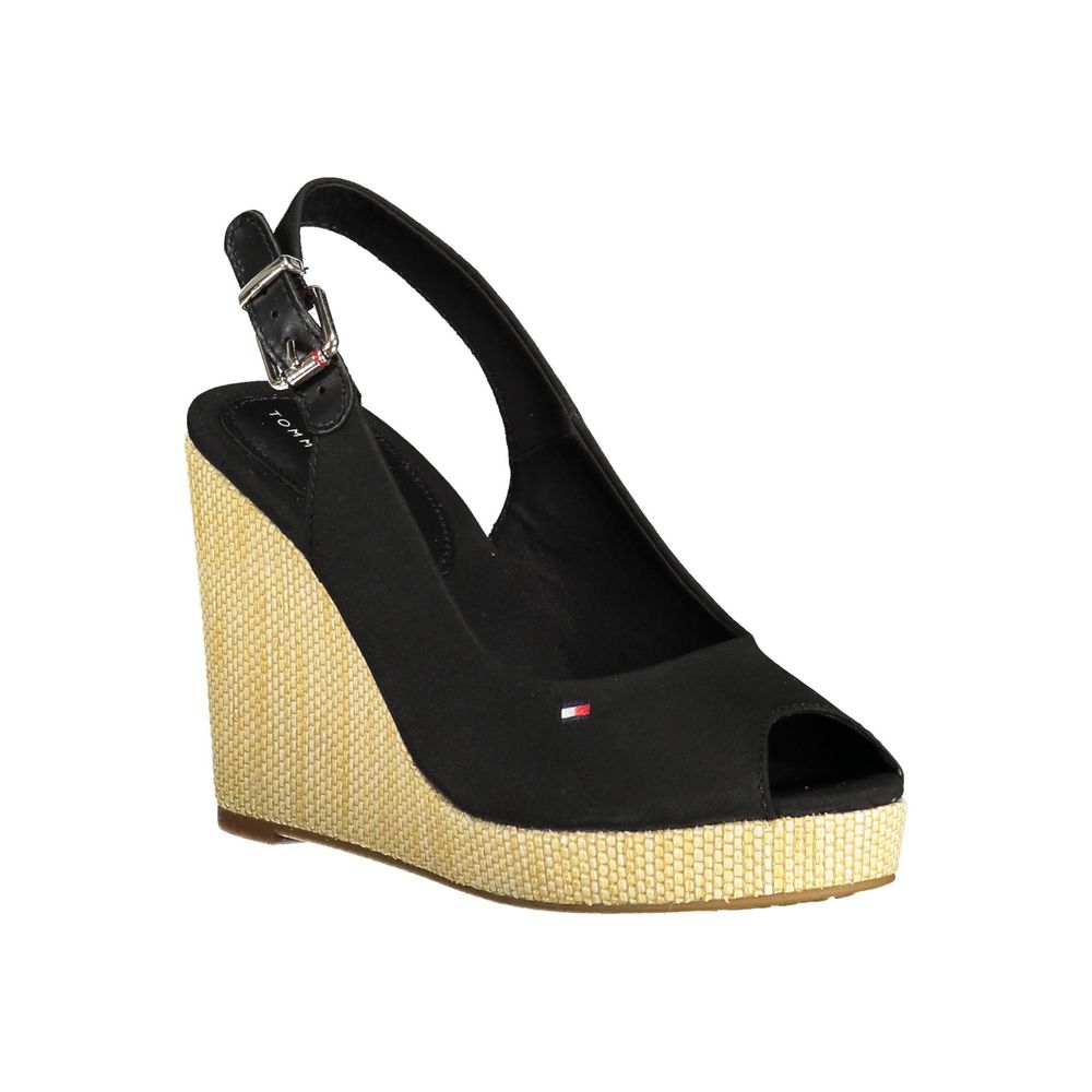 Tommy Hilfiger Black Cotton Women Sandal - Beyzy Store - Tommy Hilfiger