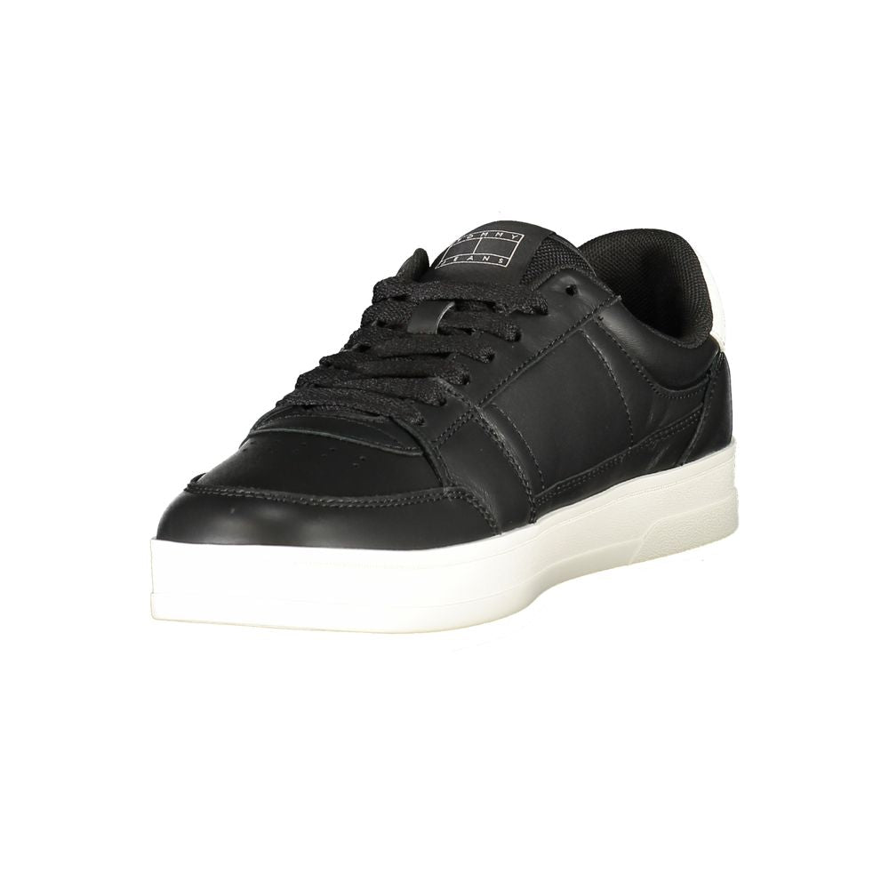 Tommy Hilfiger Black Leather Men Sneaker - Beyzy Store - Tommy Hilfiger