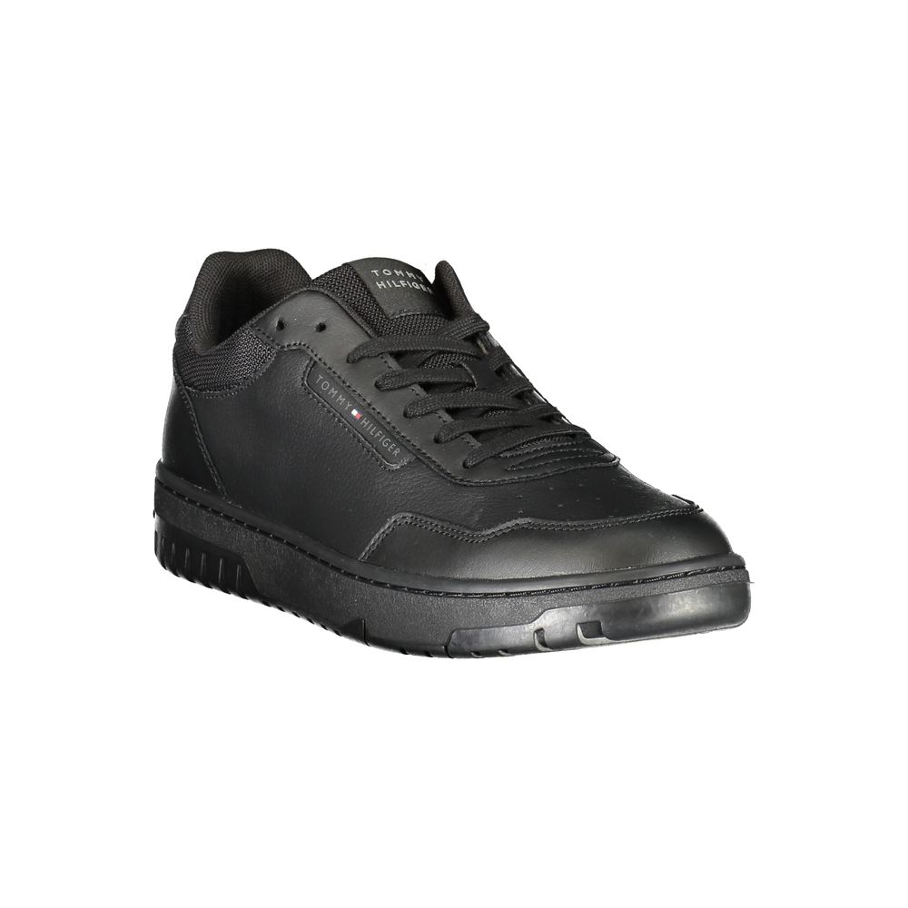 Tommy Hilfiger Black Leather Men Sneaker - Beyzy Store - Tommy Hilfiger