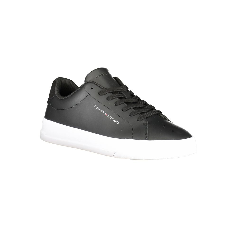 Tommy Hilfiger Black Leather Men Sneaker - Beyzy Store - Tommy Hilfiger