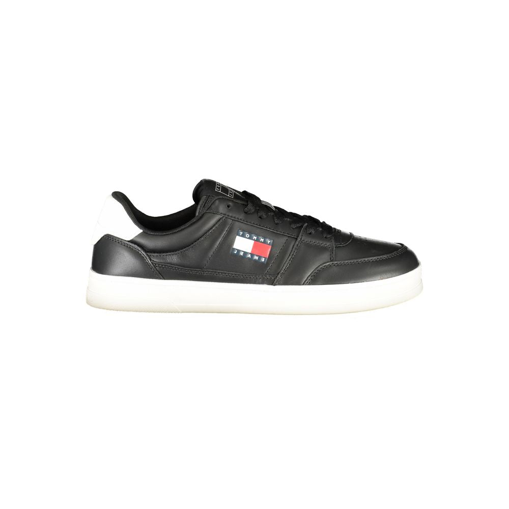 Tommy Hilfiger Black Leather Men Sneaker - Beyzy Store - Tommy Hilfiger