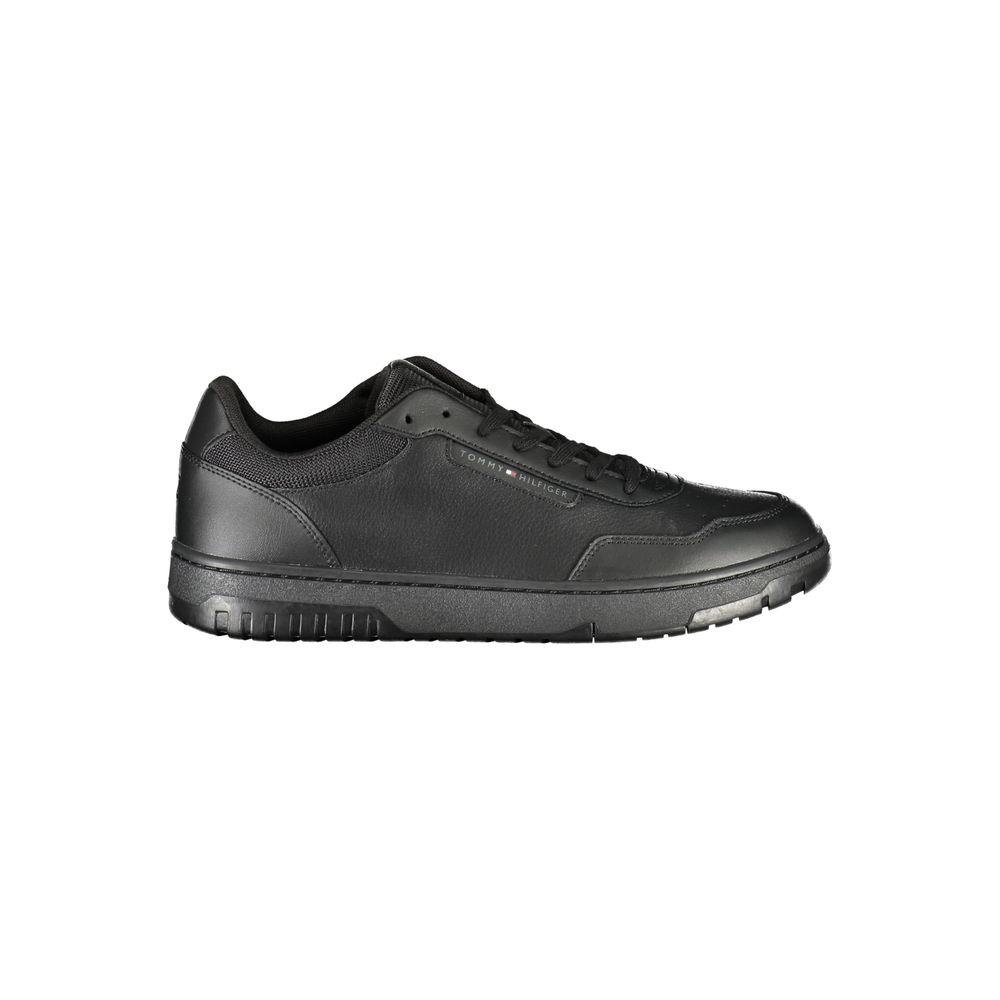 Tommy Hilfiger Black Leather Men Sneaker - Beyzy Store - Tommy Hilfiger